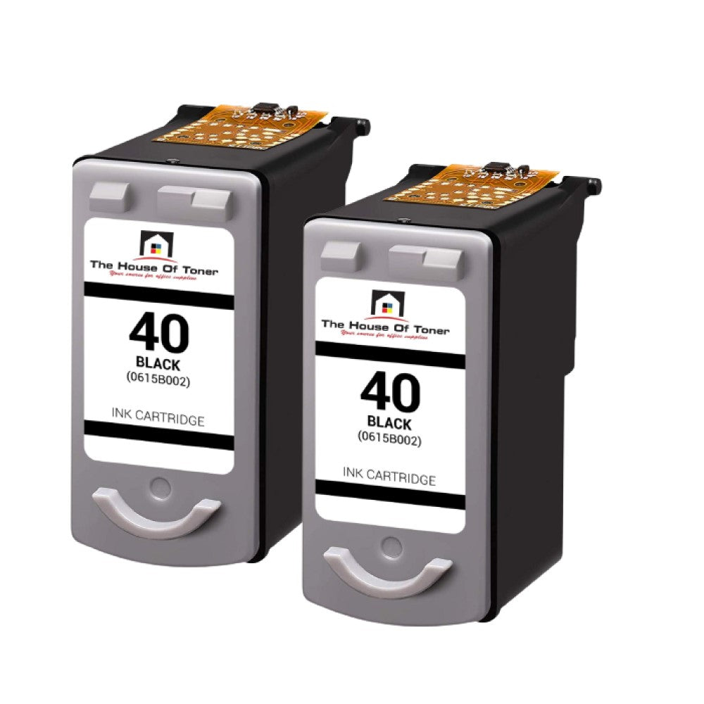 Compatible Ink Cartridge Replacement for CANON 0615B002 (PG-40) Black (520 YLD) 2-Pack Compatible Ink Cartridge Replacement for CANON 0615B002 (PG-40) Black (520 YLD) 2-Pack