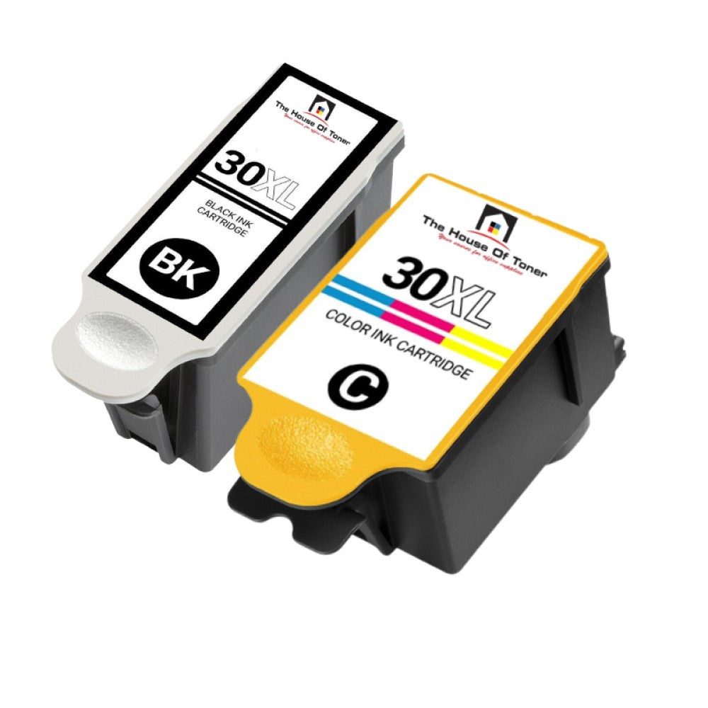 Compatible Ink Cartridge Replacement for KODAK 1550532, 1341080 (30XL) 670 YLD- Black, 550 YLD- Tri-Color (2-Pack) Compatible Ink Cartridge Replacement for KODAK 1550532, 1341080 (30XL) 670 YLD- Black, 550 YLD- Tri-Color (2-Pack)