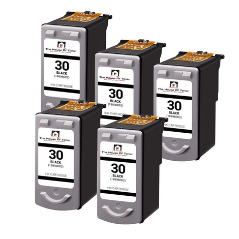 Compatible Toner Cartridge Replacement for CANON 1899B002AA (PG30) Black (11ML) 5-Pack