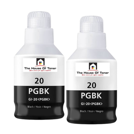 Compatible Ink Cartridge Replacement For CANON 3383C001 (GI-20BK) Black (170ML) 2-Pack