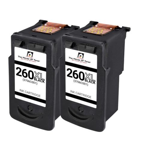 Compatible Ink Cartridge Replacement For CANON 3706C001 (PG-260XL) Black (400 YLD) 2-Pack