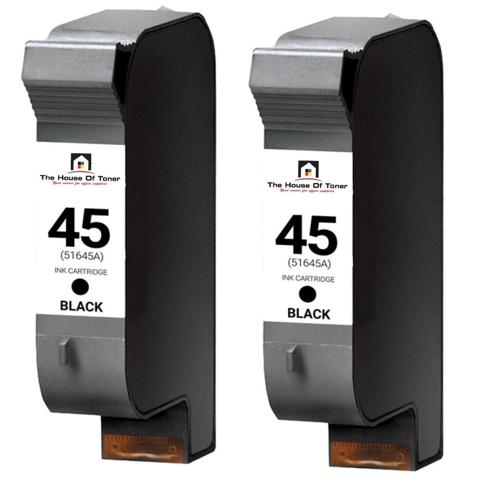 Compatible Ink Cartridge Replacement for HP 51645A (45) Black (830 YLD) 2-Pack Compatible Ink Cartridge Replacement for HP 51645A (45) Black (830 YLD) 2-Pack
