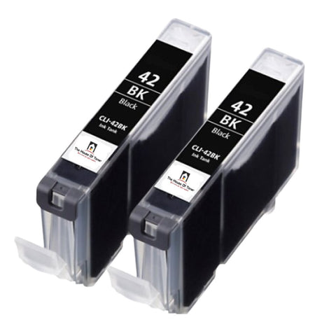 Compatible Ink Cartridge Replacement for CANON 6384B002 (CLI-42BK, CLI42BK) Black (900 YLD) 2-Pack