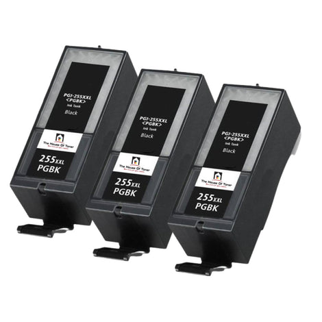 Compatible Ink Cartridge Replacement For CANON 8050B001 (PGI-255XXL, PG-255XXL) Extra High Yield Black (800 YLD) 3-Pack