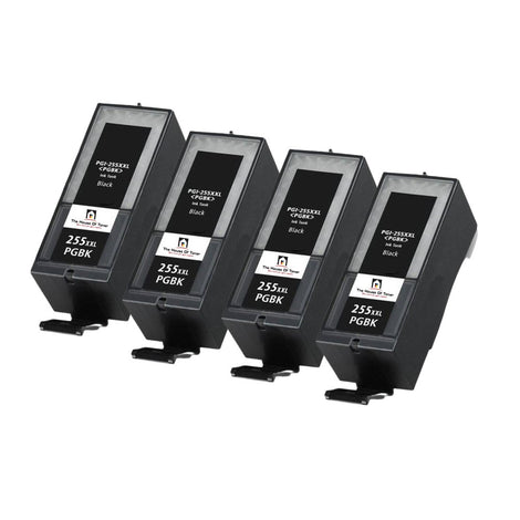 Compatible Ink Cartridge Replacement For CANON 8050B001 (PGI-255XXL, PG-255XXL) Extra High Yield Black (800 YLD) 4-Pack
