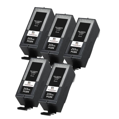 Compatible Ink Cartridge Replacement For CANON 8050B001 (PGI-255XXL, PG-255XXL) Extra High Yield Black (800 YLD) 5-Pack