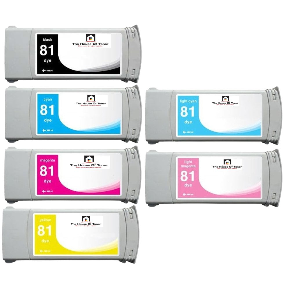 Compatible Ink Cartridge Replacement For HP C4931A, C4932A, C4933A, C4930A, C4934A, C4935A (81) Cyan, Magenta, Yellow, Black, Light Cyan, Light Magenta (680 ML) 6-Pack Compatible Ink Cartridge Replacement For HP C4931A, C4932A, C4933A, C4930A, C4934A, C4935A (81) Cyan, Magenta, Yellow, Black, Light Cyan, Light Magenta (680 ML) 6-Pack