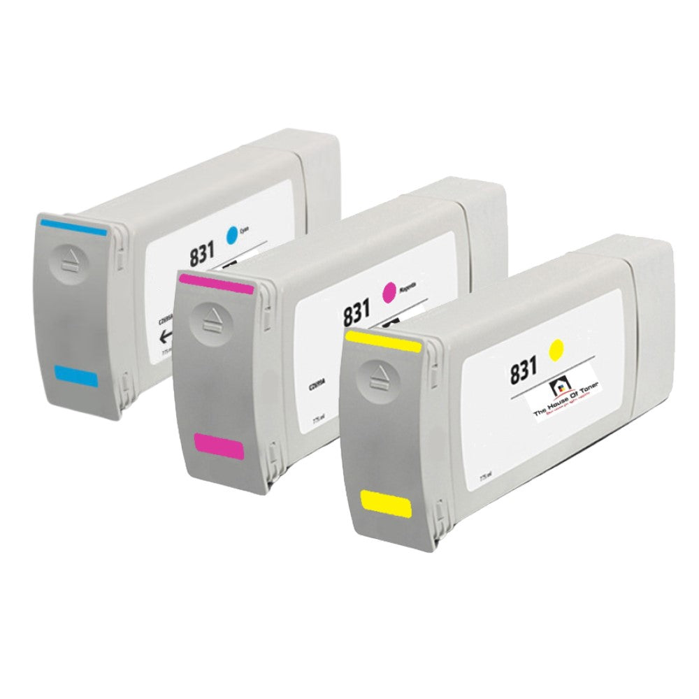 Compatible Ink Cartridge Replacement For HP CZ683A, CZ684A, CZ685A (831) Cyan, Magenta, Yellow (300 ML) 3-Pack Compatible Ink Cartridge Replacement For HP CZ683A, CZ684A, CZ685A (831) Cyan, Magenta, Yellow (300 ML) 3-Pack
