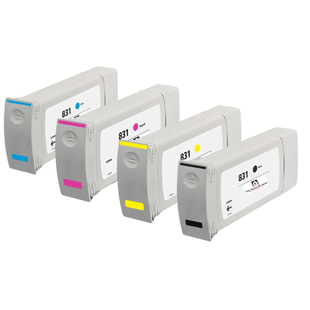 Compatible Ink Cartridge Replacement For HP CZ683A, CZ684A, CZ685A (831) Cyan, Magenta, Yellow (300 ML) 4-Pack Compatible Ink Cartridge Replacement For HP CZ683A, CZ684A, CZ685A (831) Cyan, Magenta, Yellow (300 ML) 4-Pack