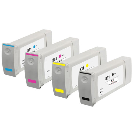 Compatible Ink Cartridge Replacement For HP CZ683A, CZ684A, CZ685A (831) Cyan, Magenta, Yellow (300 ML) 4-Pack