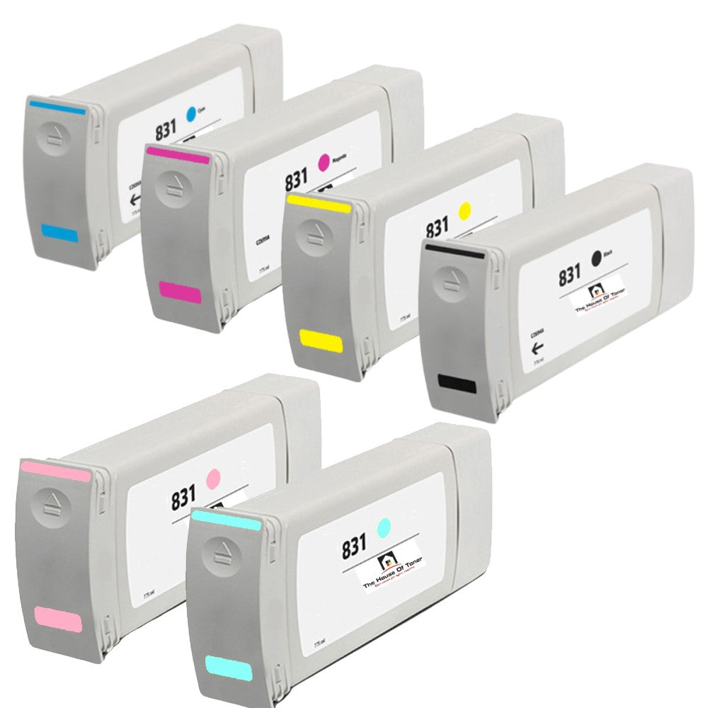 Compatible Ink Cartridge Replacement For HP CZ683A, CZ684A, CZ685A, CZ686A, CZ687A (831) Cyan, Magenta, Yellow, Light Cyan, Light Magenta (300 ML) 6-Pack Compatible Ink Cartridge Replacement For HP CZ683A, CZ684A, CZ685A, CZ686A, CZ687A (831) Cyan, Magenta, Yellow, Light Cyan, Light Magenta (300 ML) 6-Pack