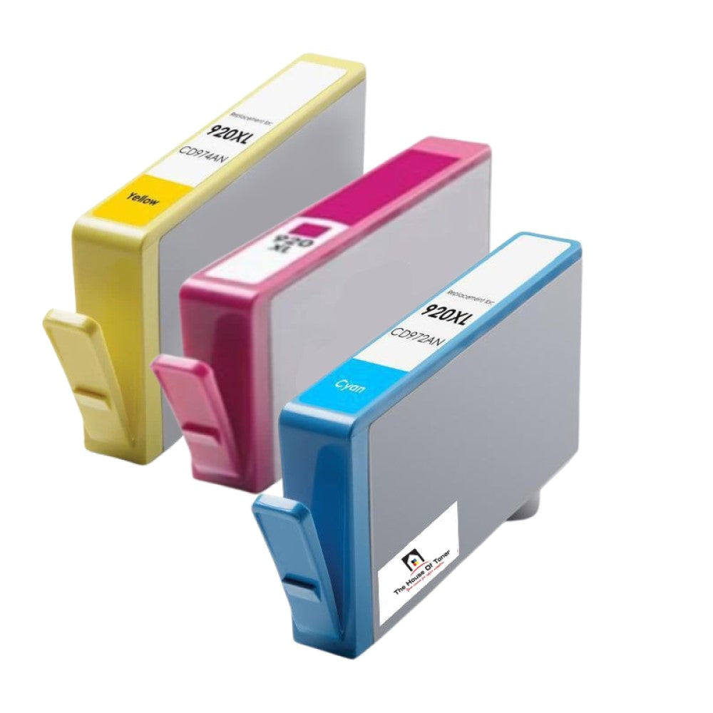 Compatible Ink Cartridge Replacement for HP CD972AN, CD973AN, CD974AN (920XL) Cyan, Magenta, Yellow (700 YLD) 3-Pack Compatible Ink Cartridge Replacement for HP CD972AN, CD973AN, CD974AN (920XL) Cyan, Magenta, Yellow (700 YLD) 3-Pack