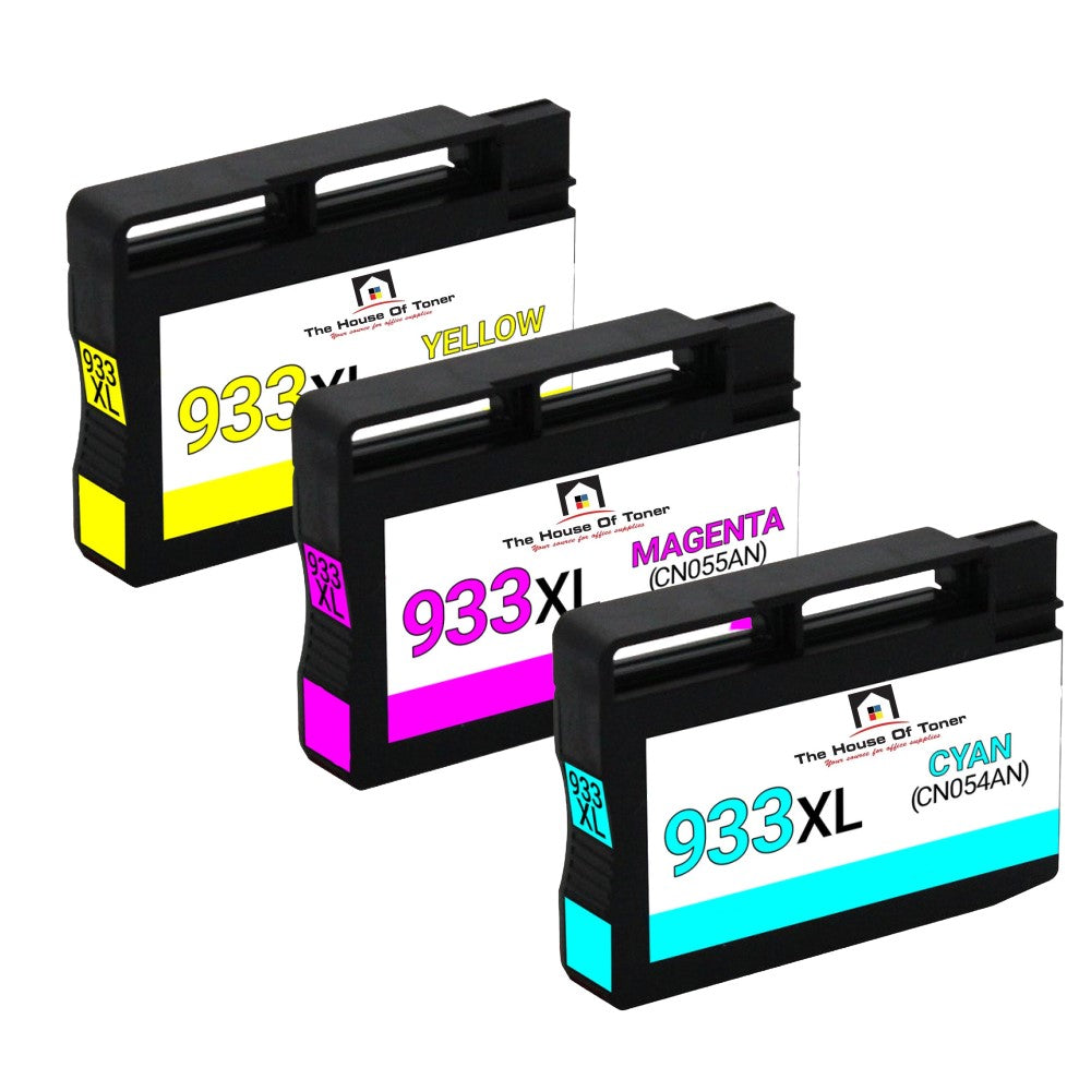 Compatible Ink Cartridge Replacement for HP CN054AN, CN055AN, CN056AN (933XL) Cyan, Magenta, Yellow (825 YLD) 3-Pack Compatible Ink Cartridge Replacement for HP CN054AN, CN055AN, CN056AN (933XL) Cyan, Magenta, Yellow (825 YLD) 3-Pack