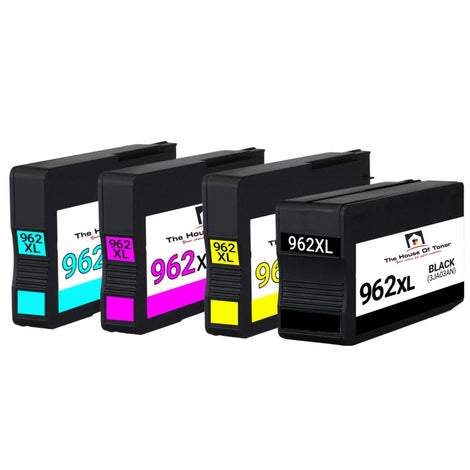 Compatible Ink Cartridge Replacement For HP 3JA00AN, 3JA01AN, 3JA02AN, 3JA03AN (962XL) Cyan, Magenta, Yellow, Black (1.6K YLD) 4-Pack