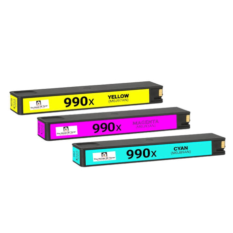 Compatible Ink Cartridge Replacement For HP M0J89AN, M0J93AN, M0J97AN (990X) Cyan, Magenta, Yellow (20K YLD) 3-Pack