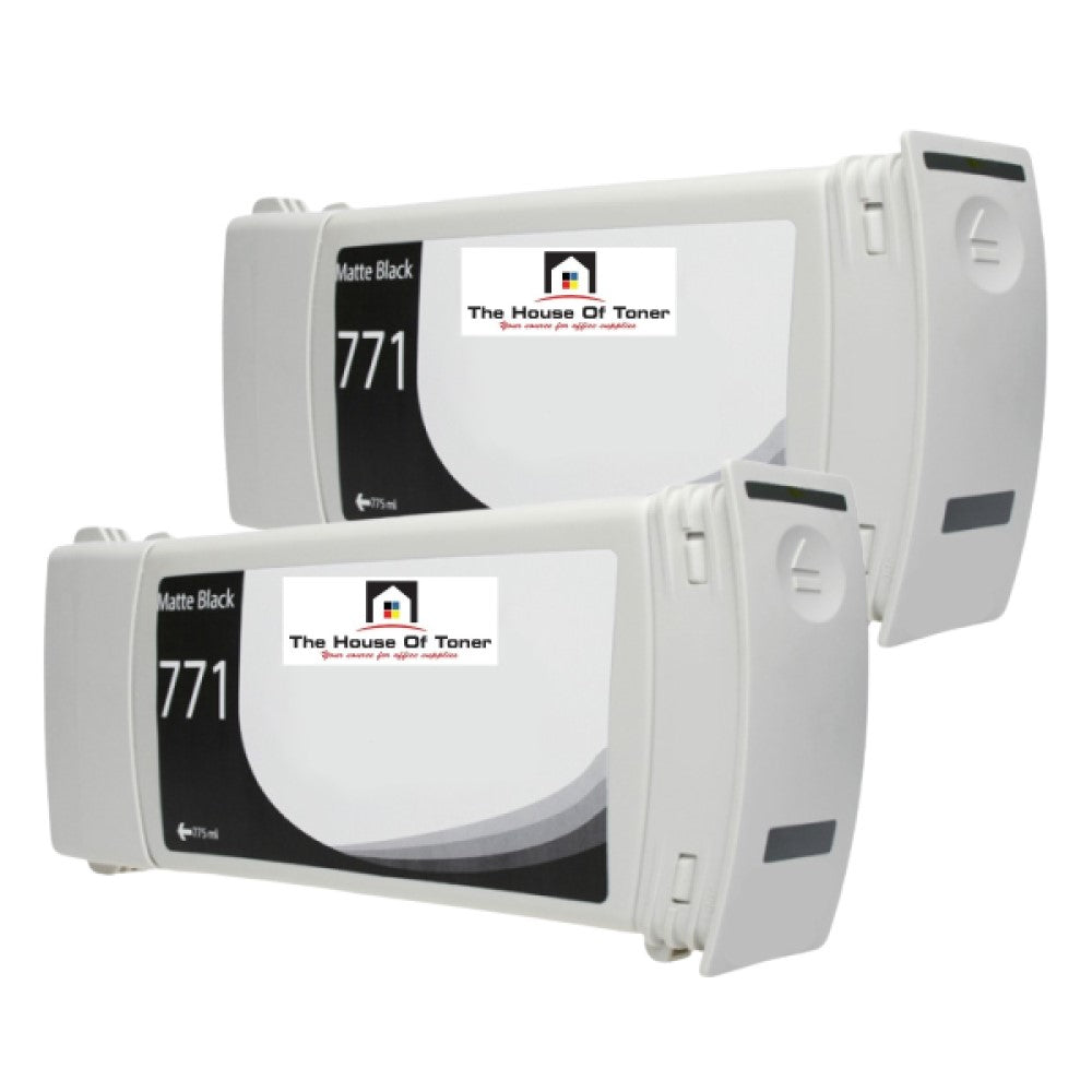 Compatible Ink Cartridge Replacement For HP B6Y15A (CE037A, 771, 771A) Matte Black (775ML YLD) 2-Pack Compatible Ink Cartridge Replacement For HP B6Y15A (CE037A, 771, 771A) Matte Black (775ML YLD) 2-Pack