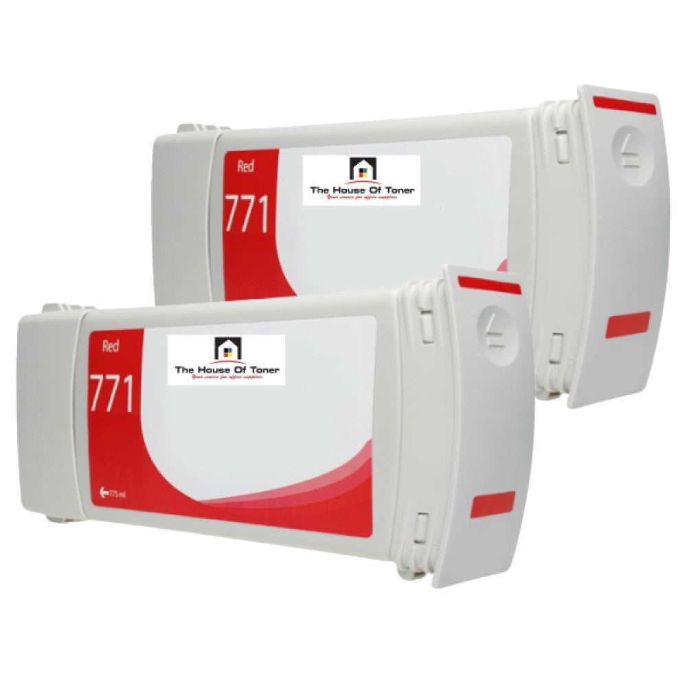 Compatible Ink Cartridge Replacement For HP B6Y16A (CE038A, 771, 771A) Chromatic Red (775ML YLD) 2-Pack Compatible Ink Cartridge Replacement For HP B6Y16A (CE038A, 771, 771A) Chromatic Red (775ML YLD) 2-Pack