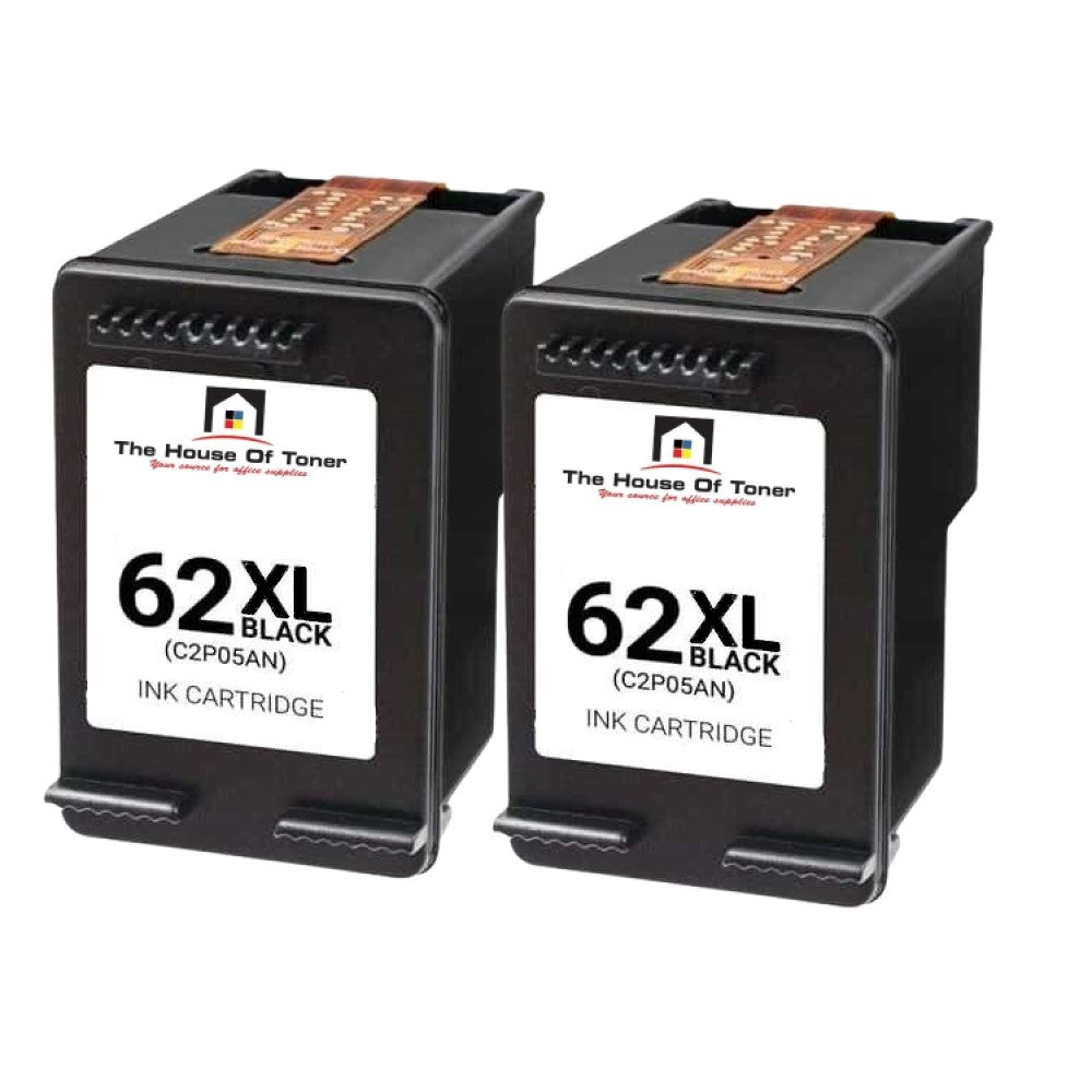 Compatible Ink Cartridge Replacement for HP C2P05AN (62XL) Black (600 YLD) 2-Pack Compatible Ink Cartridge Replacement for HP C2P05AN (62XL) Black (600 YLD) 2-Pack