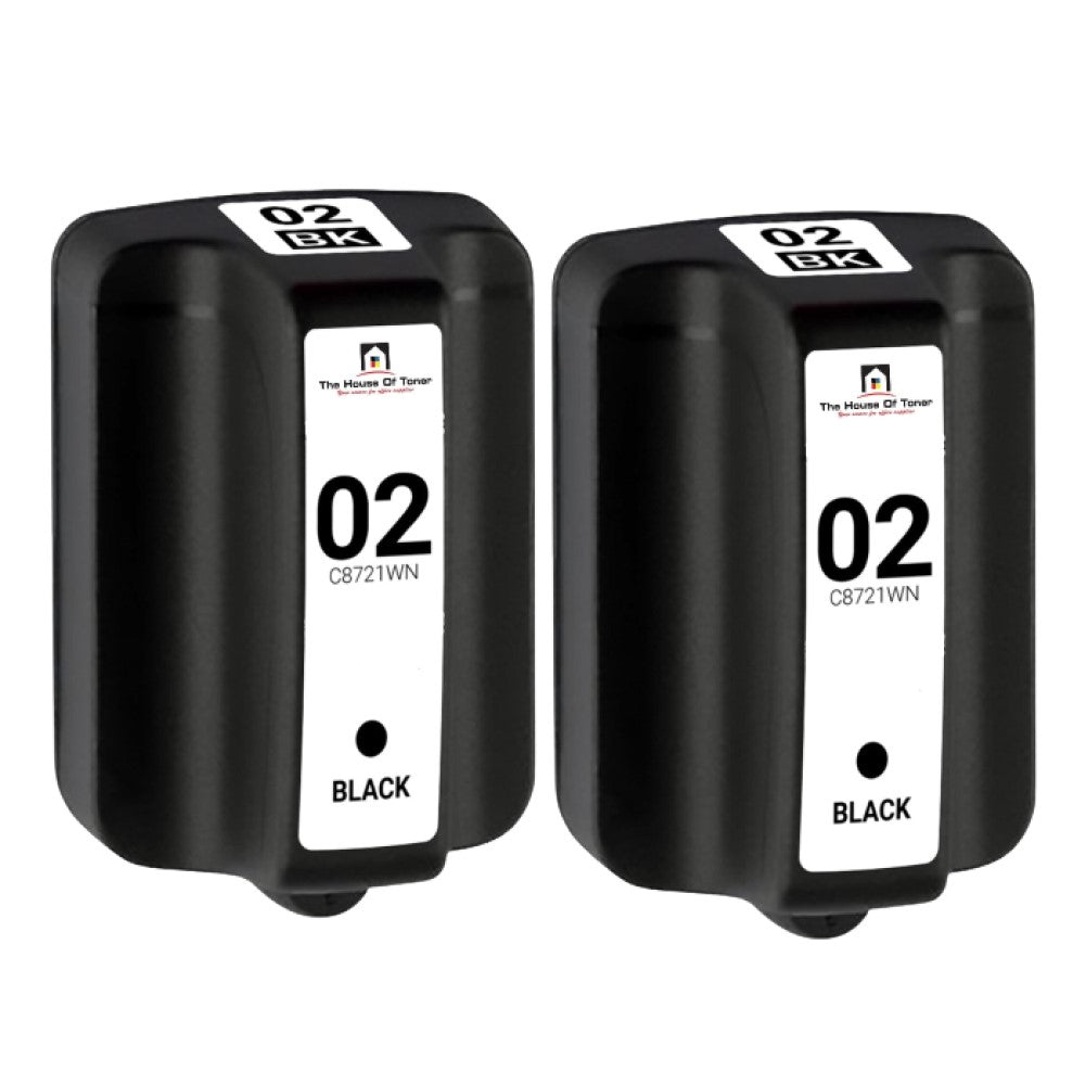 Compatible Ink Cartridge Replacement for HP C8721WN (02) Black (660 YLD) 2-Pack Compatible Ink Cartridge Replacement for HP C8721WN (02) Black (660 YLD) 2-Pack