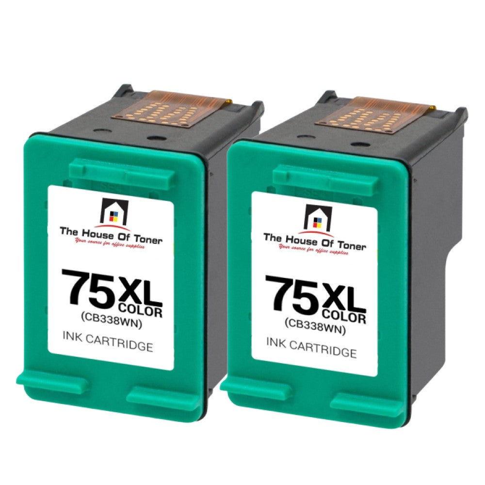 Compatible Ink Cartridge Replacement for HP CB338WN (75XL) Tri-Color (520 YLD) 2-Pack Compatible Ink Cartridge Replacement for HP CB338WN (75XL) Tri-Color (520 YLD) 2-Pack