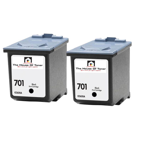 Compatible Ink Cartridge Replacement For HP CC635WN (701) Black (350 YLD) 2-Pack