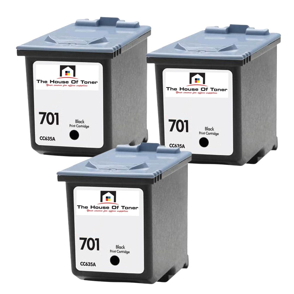 Compatible Ink Cartridge Replacement For HP CC635WN (701) Black (350 YLD) 3-Pack Compatible Ink Cartridge Replacement For HP CC635WN (701) Black (350 YLD) 3-Pack