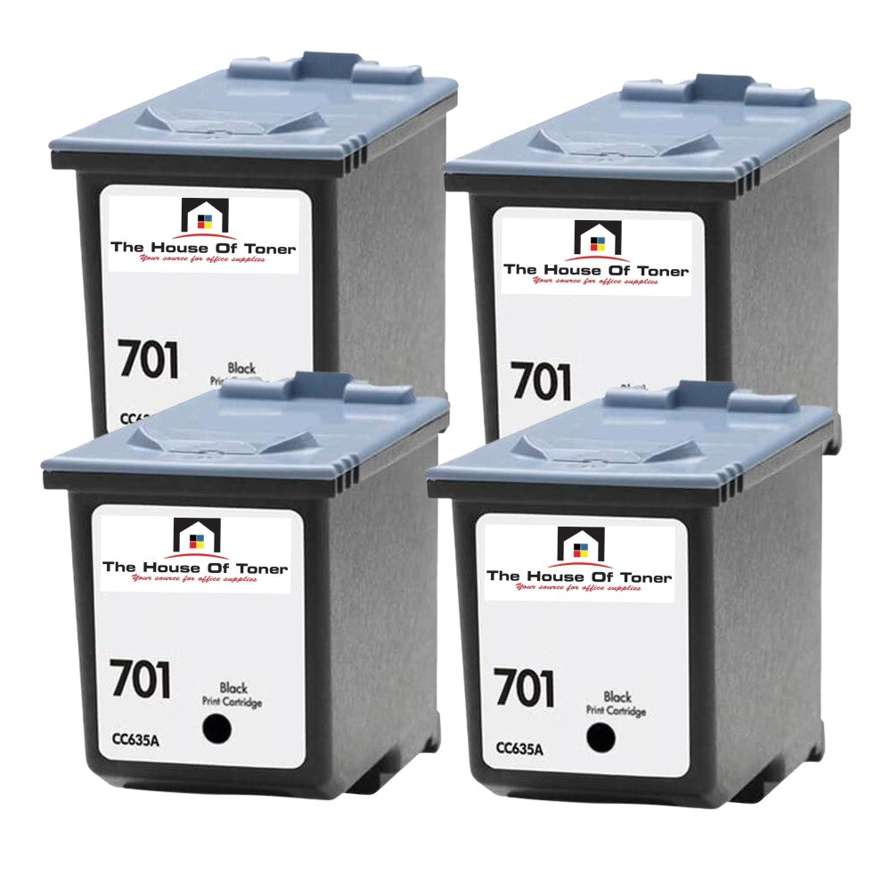 Compatible Ink Cartridge Replacement For HP CC635WN (701) Black (350 YLD) 4-Pack Compatible Ink Cartridge Replacement For HP CC635WN (701) Black (350 YLD) 4-Pack