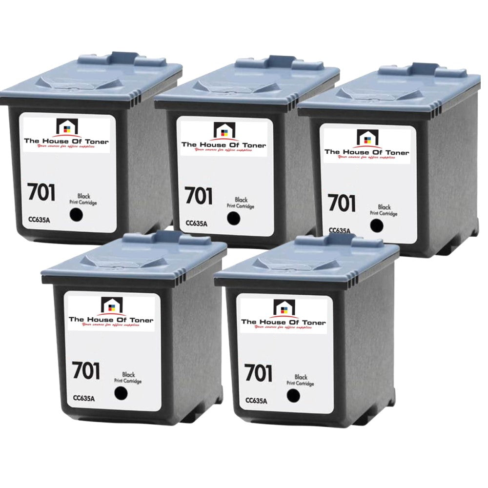 Compatible Ink Cartridge Replacement For HP CC635WN (701) Black (350 YLD) 5-Pack Compatible Ink Cartridge Replacement For HP CC635WN (701) Black (350 YLD) 5-Pack