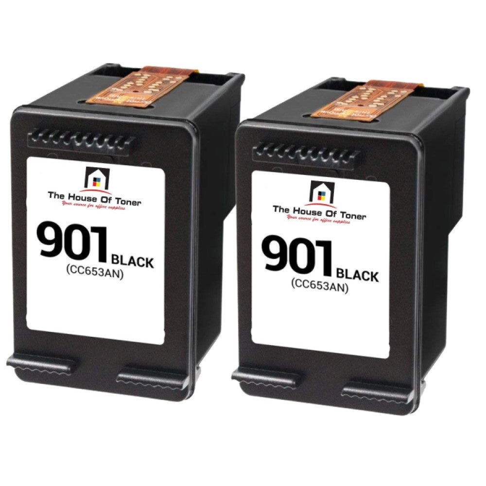 Compatible Ink Cartridge Replacement for HP CC653AN (901) Black (200 YLD) 2-Pack Compatible Ink Cartridge Replacement for HP CC653AN (901) Black (200 YLD) 2-Pack