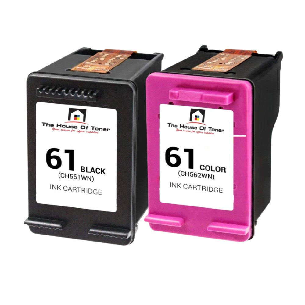 Compatible Toner Cartridge Replacement for HP CH561WN, CH562WN (61) Black & Tri-Color (Black-190 YLD, Tri-Color- 330 YLD) 2-Pack Compatible Toner Cartridge Replacement for HP CH561WN, CH562WN (61) Black & Tri-Color (Black-190 YLD, Tri-Color- 330 YLD) 2-Pack