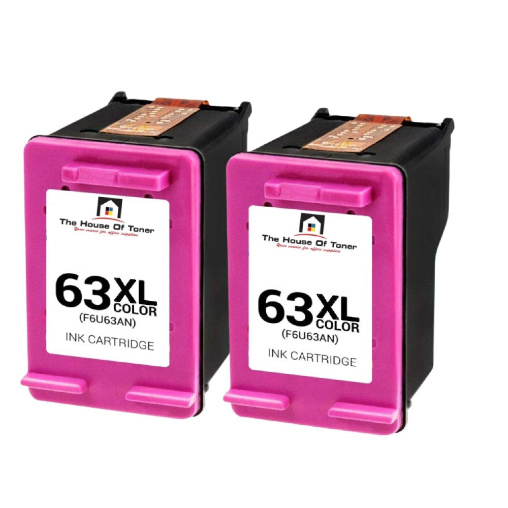 Compatible Ink Cartridge Replacement for HP F6U63AN (63XL) Tri-Color (330 YLD) 2-Pack Compatible Ink Cartridge Replacement for HP F6U63AN (63XL) Tri-Color (330 YLD) 2-Pack