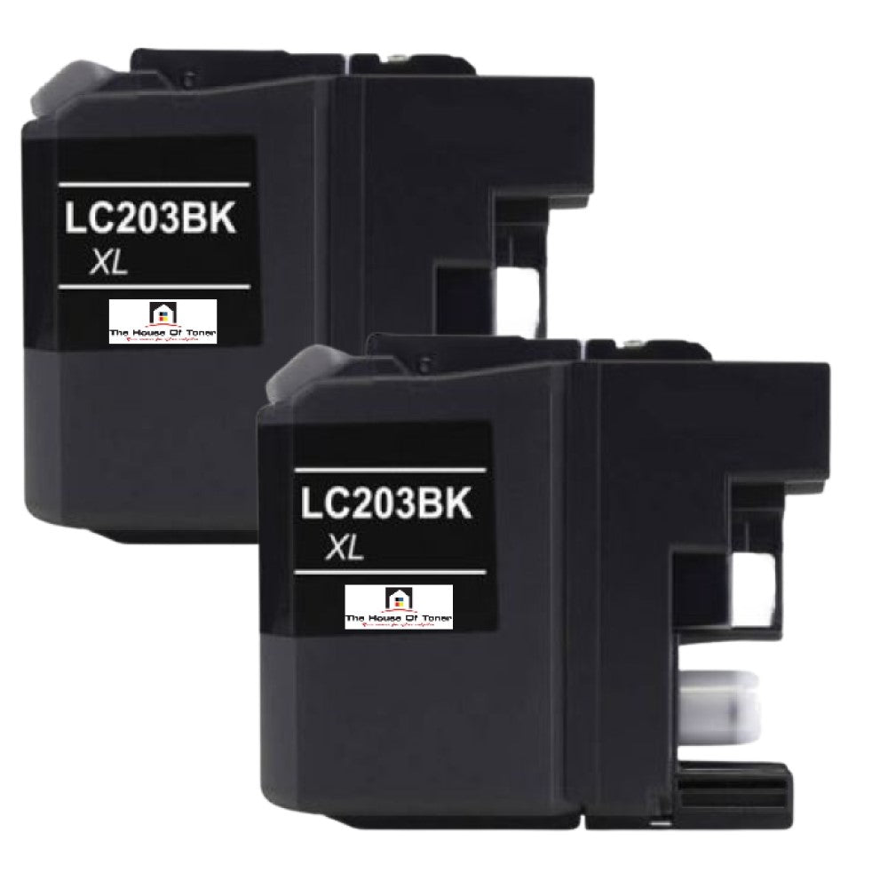 Compatible Ink Cartridge Replacement for BROTHER LC203BK (LC-203BK XL) Black (550 YLD) 2-Pack Compatible Ink Cartridge Replacement for BROTHER LC203BK (LC-203BK XL) Black (550 YLD) 2-Pack