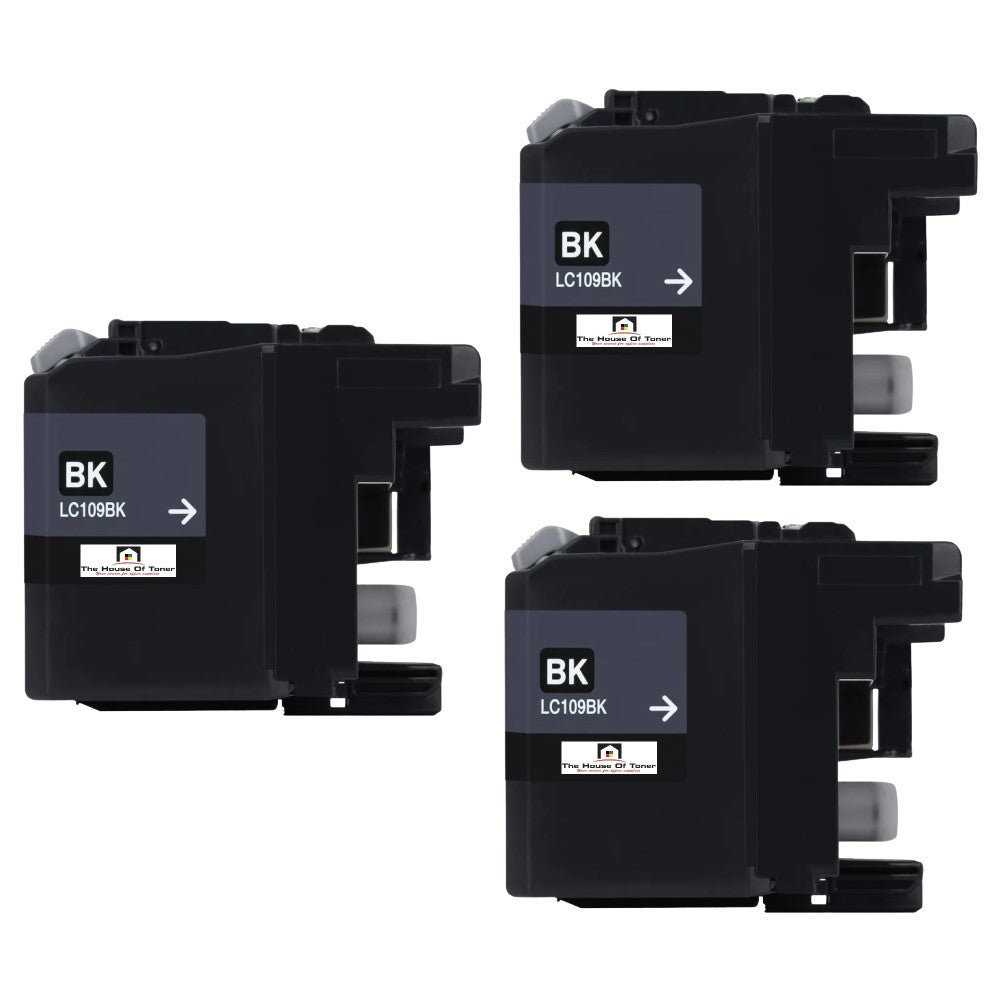 Compatible Toner Cartridge Replacement For Brother LC109BK (LC-109BK) Black (2.4K YLD) 3-Pack Compatible Toner Cartridge Replacement For Brother LC109BK (LC-109BK) Black (2.4K YLD) 3-Pack