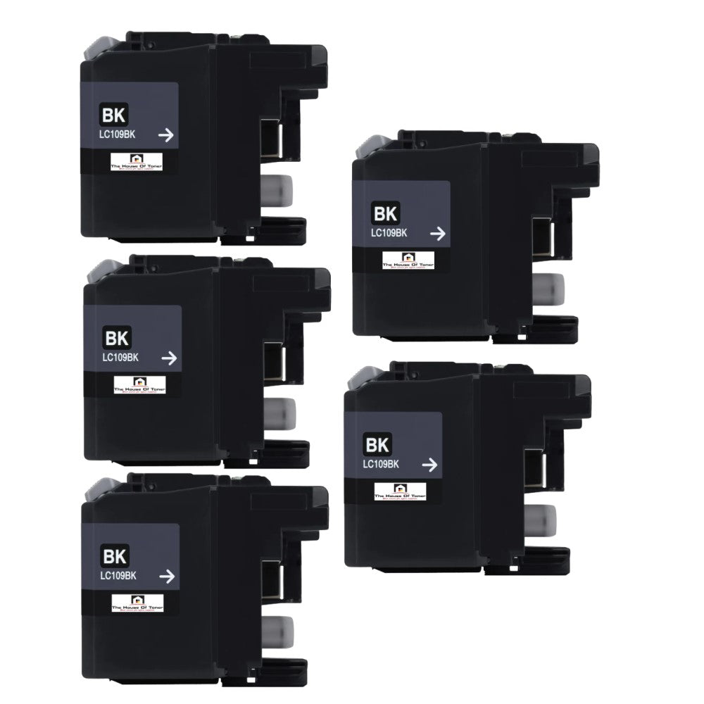 Compatible Toner Cartridge Replacement For Brother LC109BK (LC-109BK) Black (2.4K YLD) 5-Pack Compatible Toner Cartridge Replacement For Brother LC109BK (LC-109BK) Black (2.4K YLD) 5-Pack