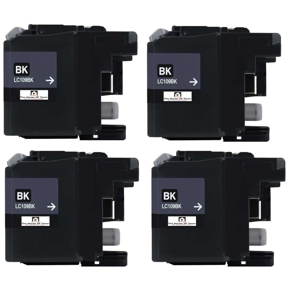 Compatible Toner Cartridge Replacement For Brother LC109BK (LC-109BK) Black (2.4K YLD) 4-Pack Compatible Toner Cartridge Replacement For Brother LC109BK (LC-109BK) Black (2.4K YLD) 4-Pack
