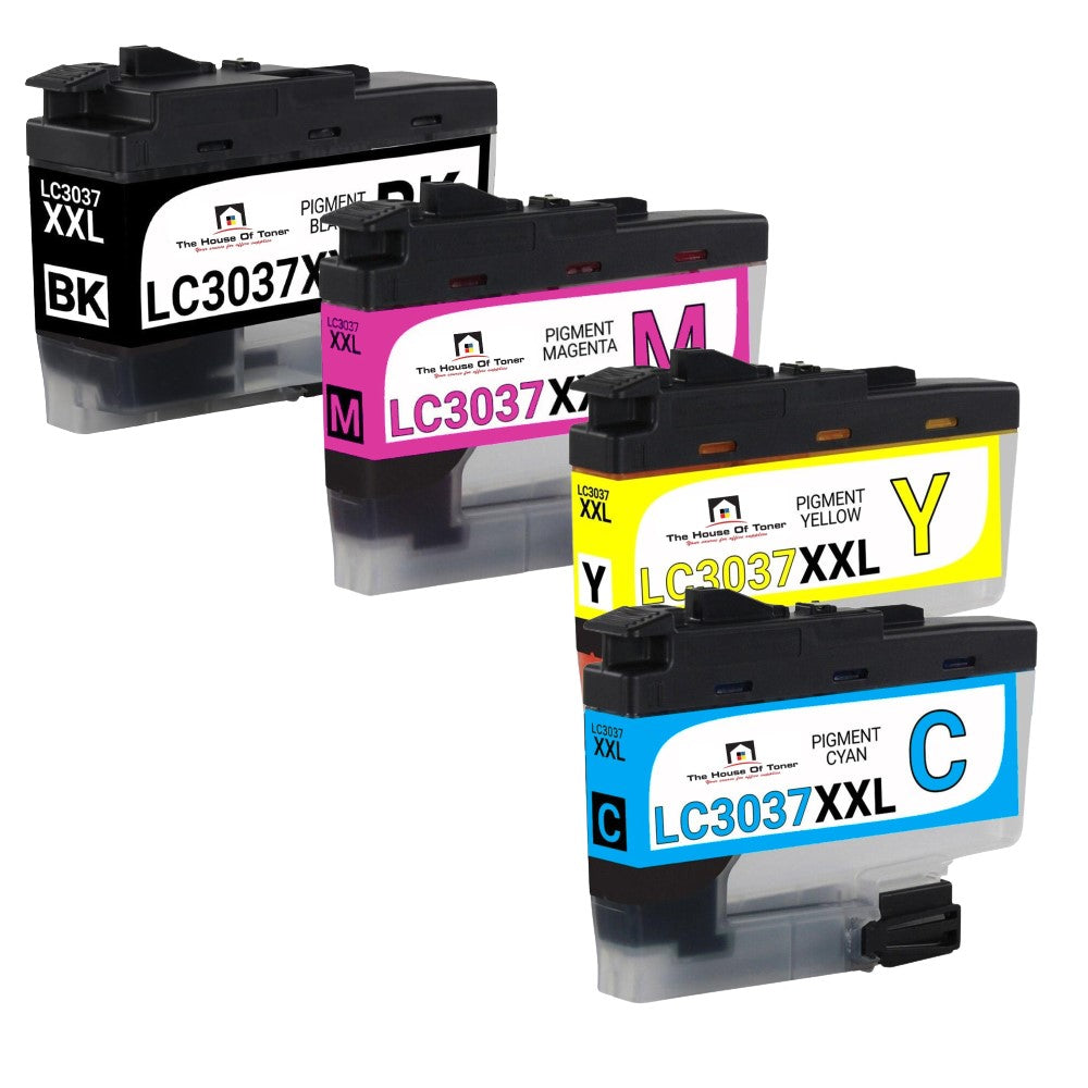 Compatible Ink Cartridge Replacement for BROTHER LC3037BK, LC3037C, LC3037M, LC3037Y (LC-3037BK, LC-3037C, LC-3037M, LC-3037Y XXL) Black, Cyan, Magenta, Yellow (3K YLD) 4-Pack Compatible Ink Cartridge Replacement for BROTHER LC3037BK, LC3037C, LC3037M, LC3037Y (LC-3037BK, LC-3037C, LC-3037M, LC-3037Y XXL) Black, Cyan, Magenta, Yellow (3K YLD) 4-Pack