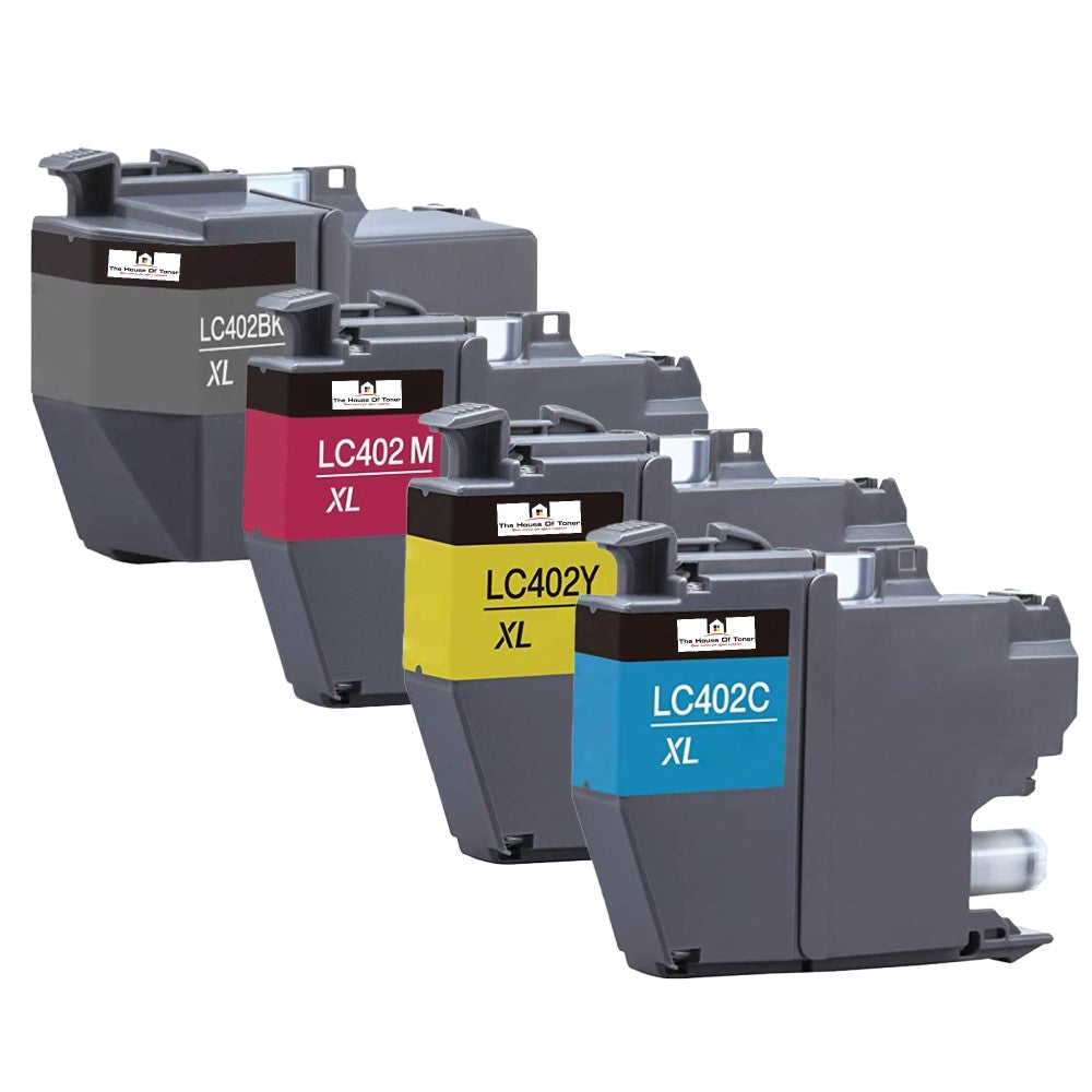Compatible Ink Cartridge Replacement for BROTHER LC402XLBK, LC402XLC, LC402XLY, LC402XLM (LC-402BK, LC-402C, LC-402Y, LC-402M XL) Black, Cyan, Yellow, Magenta (3K YLD-Black, 1.5K YLD-Color) 4-Pack Compatible Ink Cartridge Replacement for BROTHER LC402XLBK, LC402XLC, LC402XLY, LC402XLM (LC-402BK, LC-402C, LC-402Y, LC-402M XL) Black, Cyan, Yellow, Magenta (3K YLD-Black, 1.5K YLD-Color) 4-Pack
