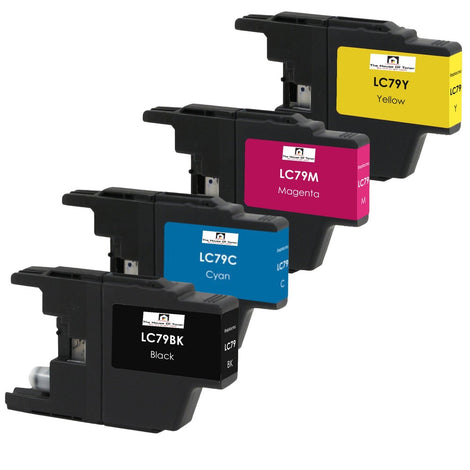Compatible Ink Cartridge Replacement for BROTHER LC79BK, LC79Y, LC79M, LC79C (LC-79BK, LC-79C, LC79Y, LC79M) Black, Cyan, Yellow, Magenta (30ML- Black, 19ML-Color) 4-Pack