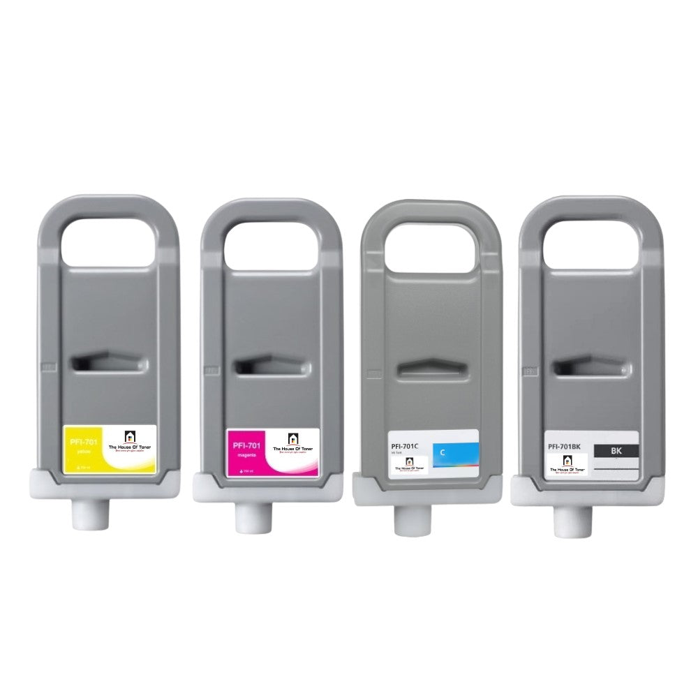 Compatible Ink Cartridge Replacement For CANON 0903B001AA, 0901B001AA, 0902B001AA, 0900B001AA (PFI-701C,M,Y, BK) Cyan, Yellow, Magenta, Black (700ML) 4-Pack Compatible Ink Cartridge Replacement For CANON 0903B001AA, 0901B001AA, 0902B001AA, 0900B001AA (PFI-701C,M,Y, BK) Cyan, Yellow, Magenta, Black (700ML) 4-Pack