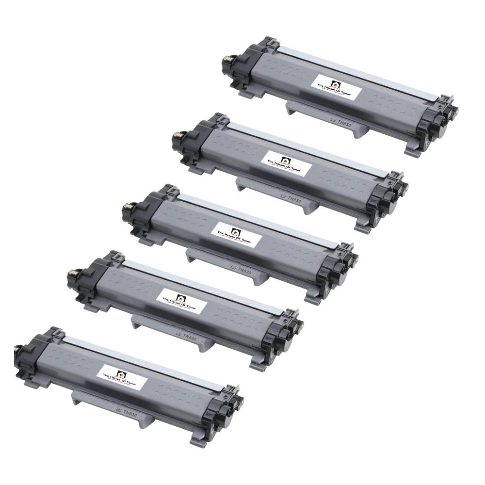 Compatible Toner Cartridge Replacement For BROTHER TN830 (TN-830) Black (1.2K YLD) 5-Pack Compatible Toner Cartridge Replacement For BROTHER TN830 (TN-830) Black (1.2K YLD) 5-Pack