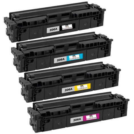 Compatible Toner Cartridge Replacement for HP W2111A, W2112A, W2113A, W2110A (206A) Magenta, Cyan, Yellow, Black (1.25K YLD) 4-Pack