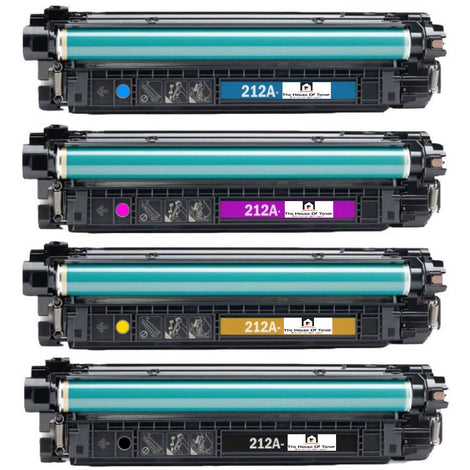 Compatible Toner Cartridge Replacement for HP W2120A, W2121A, W2122A, W2123A (212A) Black, Cyan, Yellow, Magenta (5.5K YLD-Black, 4.5K-Color) 4-Pack