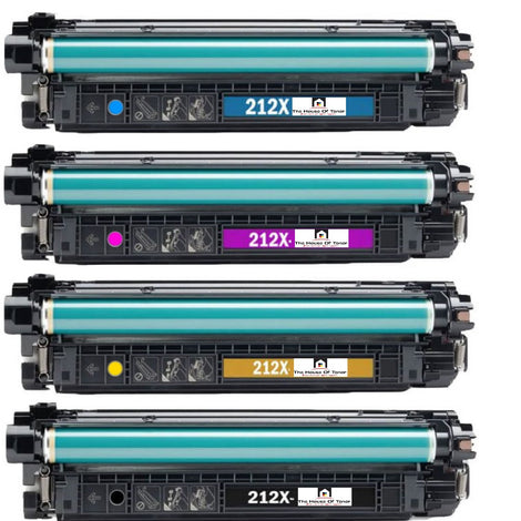 Compatible Toner Cartridge Replacement for HP W2120X, W2121X, W2122X, W2123X (212X) High Yield Black, Cyan, Yellow, Magenta (13K YLD-Black, 10K YLD-Color) 4-Pack