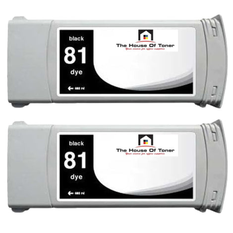 Compatible Ink Cartridge Replacement For HP C4930A (81) Black (680 ML) 2-Pack