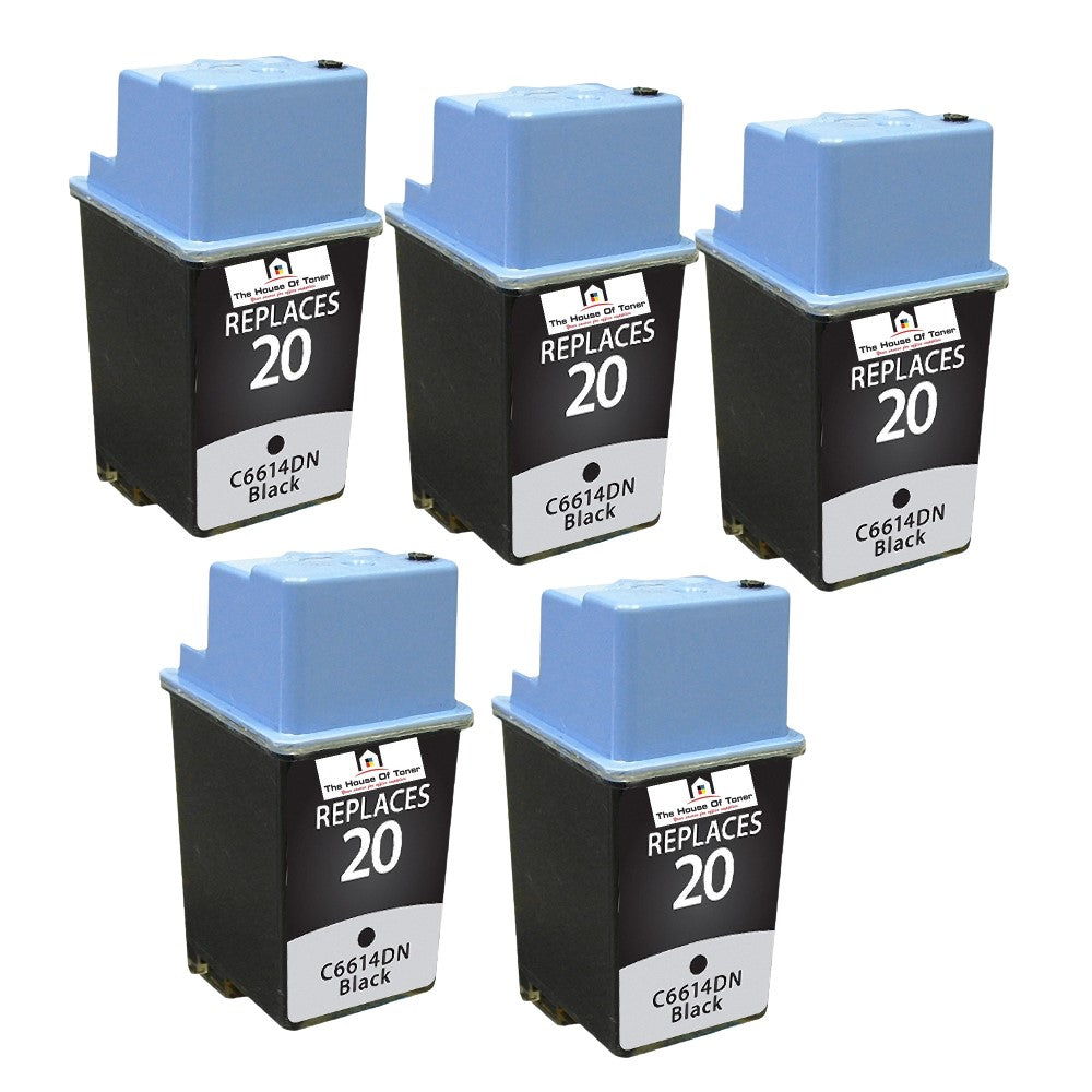 Compatible Ink Cartridge Replacement for HP C6614DN (20) Black (600 YLD) 5-Pack Compatible Ink Cartridge Replacement for HP C6614DN (20) Black (600 YLD) 5-Pack