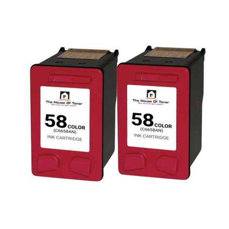 Compatible Ink Cartridge Replacement For HP C6658A (58) Tri-Color (125 YLD) 2-Pack