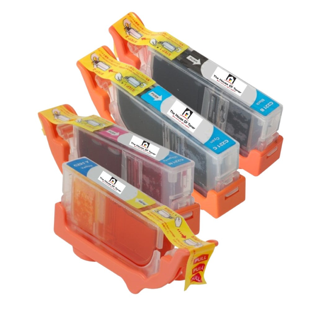 Compatible Ink Cartridge Replacement for CANON 2949B001AA, 2948B001AA, 2947B001AA, 2946B001 (CLI-221Y, C, M, BK) Yellow, Cyan, Magenta, Black (420 YLD) 4-Pack Compatible Ink Cartridge Replacement for CANON 2949B001AA, 2948B001AA, 2947B001AA, 2946B001 (CLI-221Y, C, M, BK) Yellow, Cyan, Magenta, Black (420 YLD) 4-Pack