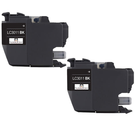 Compatible Ink Cartridge Replacement for BROTHER LC3011BK (LC-3011BK) Black (200 YLD) 2-Pack