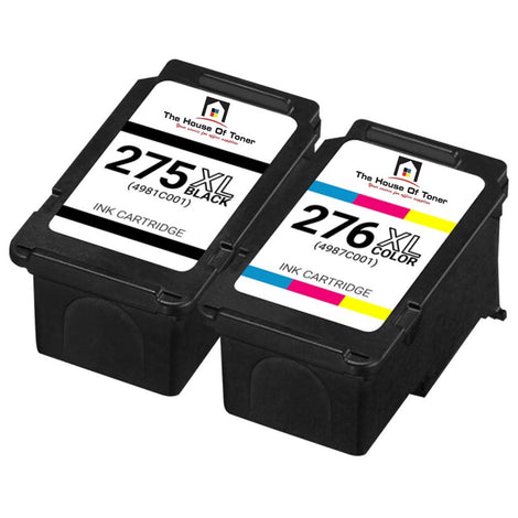 Compatible Ink Cartridge Replacement For CANON 4987C001, 4981C001 (CL-276XL & PGI-275XL) Tri-Color (300 YLD) and Black (400 YLD) 2-Pack