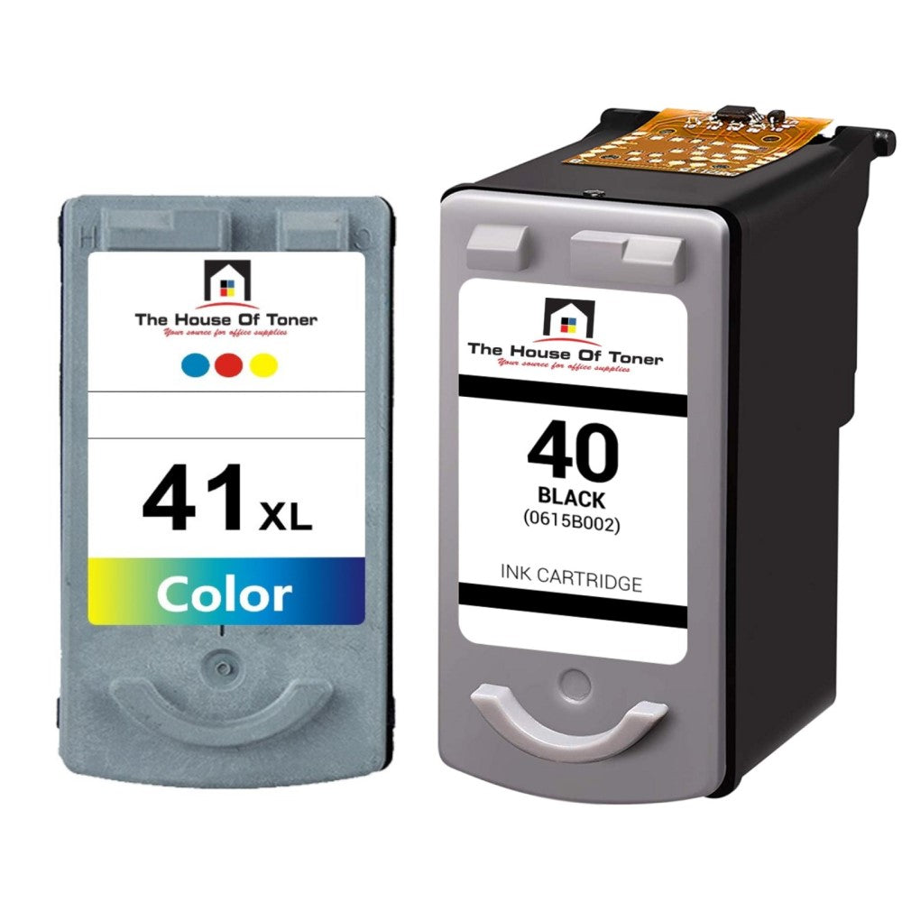 Compatible Ink Cartridge Replacement For CANON 5208B001, 0615B002 (PG-40 & CL-41XL) Black and Tri-Color (Black- 520 YLD, Color- 400YLD) 2-Pack Compatible Ink Cartridge Replacement For CANON 5208B001, 0615B002 (PG-40 & CL-41XL) Black and Tri-Color (Black- 520 YLD, Color- 400YLD) 2-Pack